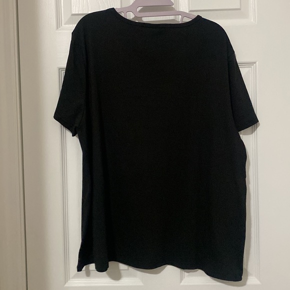 Plus Size Halloween Pumpkin and Bats Coffee Cup Graphic V Neck Tee - Picture 7 of 8